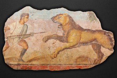 Painting from the Amphitheatre. Hunter with Lioness by Unbekannt Unbekannt